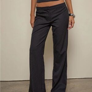 Theory Black Pinstripe Low rise Trousers